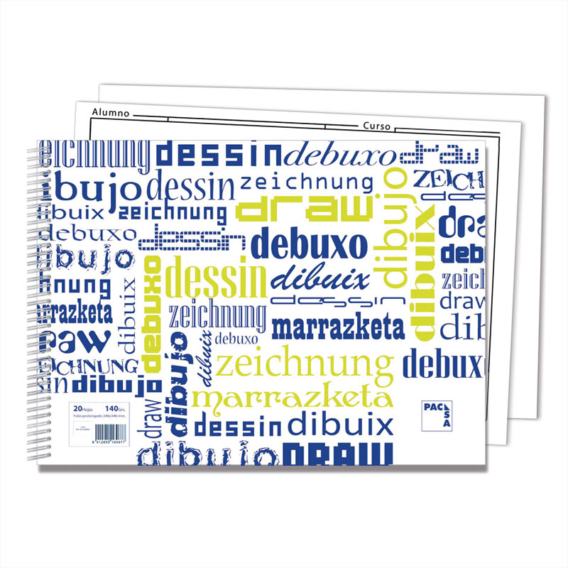 Bloc de dibujo con recuadro 20 hojas 140gr. Plastipac