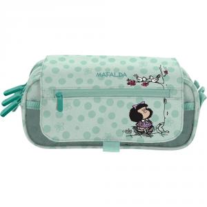 Portatodo triple con solapa Mafalda Kiss 23x10x10cm