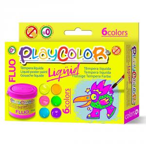 Témpera líquida 6 colores flúor 40ml. Playcolor