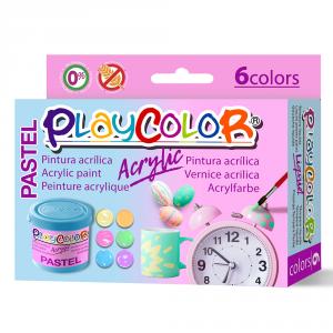 Pintura acrílica 6 colores pastel 40ml. Playcolor Instant