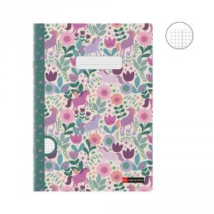 Cuaderno A4 cuadrícula 48hj Flower Unicorn 70gr