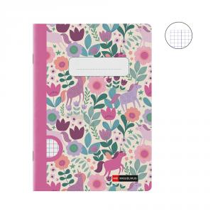 Cuaderno A5 cuadrícula 48hj Flower Unicorn 70gr
