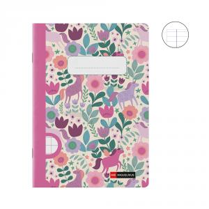 Cuaderno A5 raya horizontal 48hj Flower Unicorn 70gr