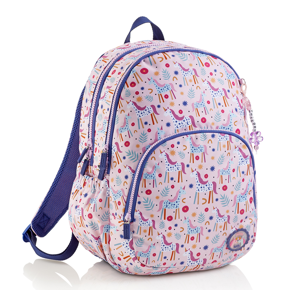 Mochila triple Oslo unicornio. 41x28x16,5cm.