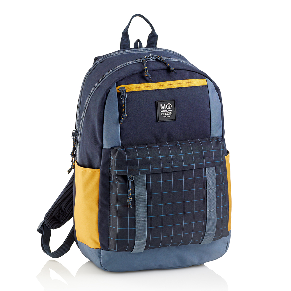 Mochila triple Amsterdam negro. 47x25x15,5cm.