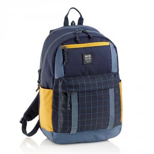 Mochila triple Amsterdam negro. 47x25x15,5cm.