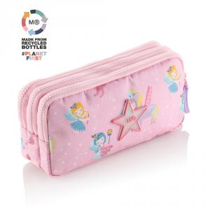 Portatodo triple rectangular Fairies reciclado 21x7,5x10,5cm
