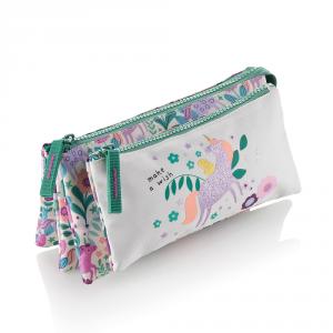 Portatodo cuatro compartimentos Magic Unicorn reciclado 22x4x11,5cm
