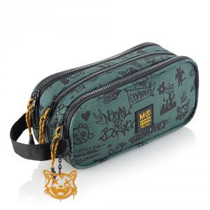 Portatodo triple con asa Not Boring reciclado 21x6x10,5cm