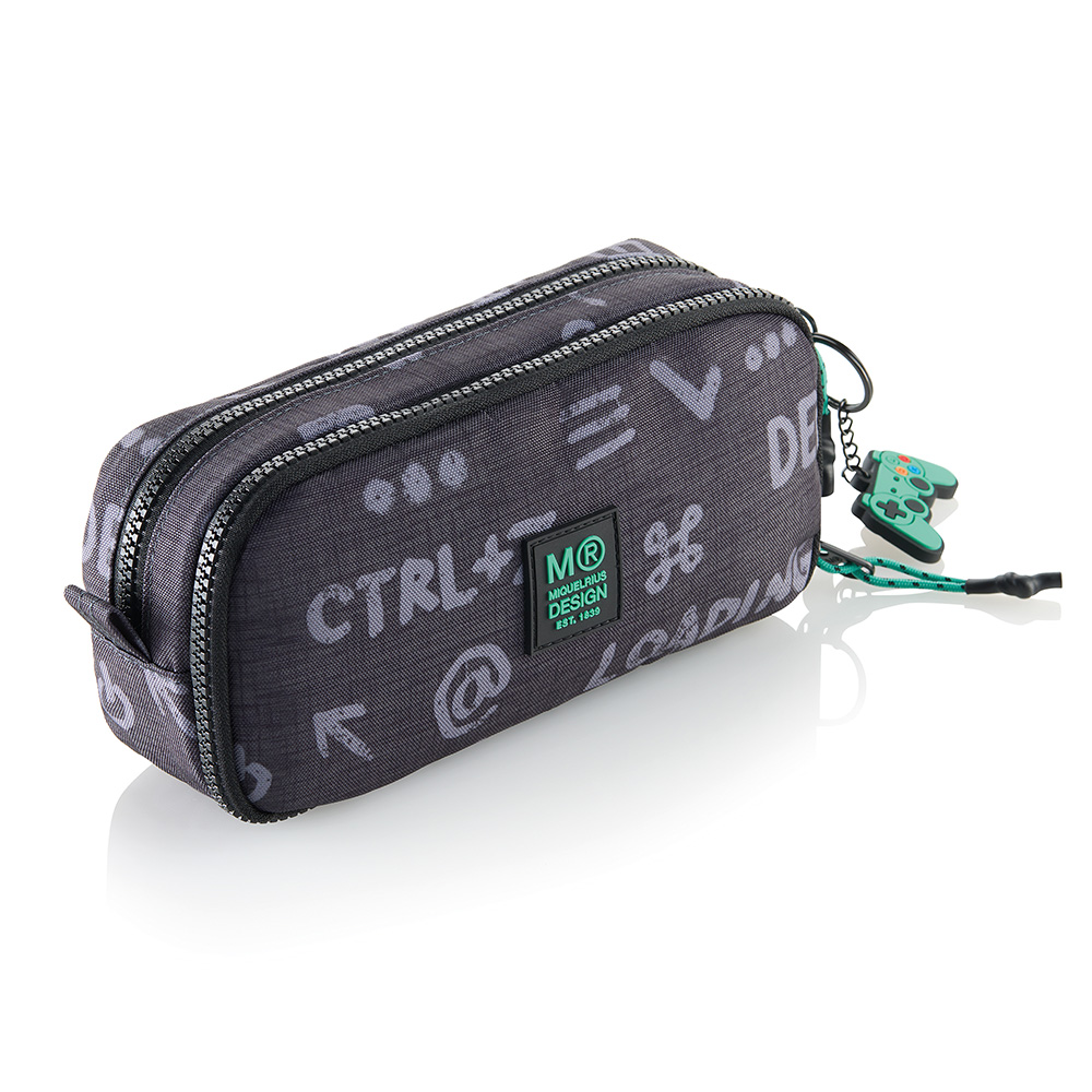 Portatodo doble organizador Game Over reciclado 21x7x11cm