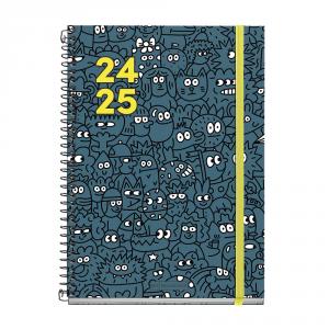 Agenda espiral Plus Doodle semana vista 2024-2025