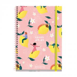 Agenda espiral Plus Lemon Fly semana vista 2024-2025
