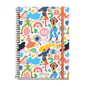 Agenda espiral Plus Party semana vista 2024-2025