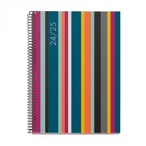 Agenda espiral Plus 18 meses Stripes semana vista 2024-2025