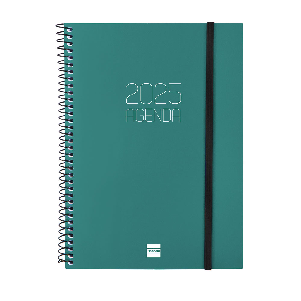 Agenda espiral Opaque E10 verde 2025 semana vista horizontal
