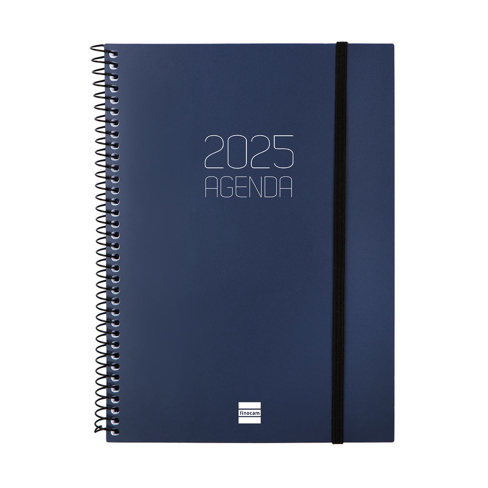 Agenda espiral Opaque E10 azul 2025 semana vista horizontal