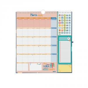 Calendario pared Plus 2025-2026 aventura 16 meses familiar