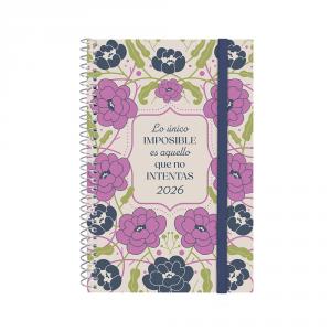 Agenda espiral Design E5 Imposible 2026 semana vista horizontal