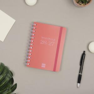 Agenda octavo semana vista horizontal Cosmo rojo 2026-2027