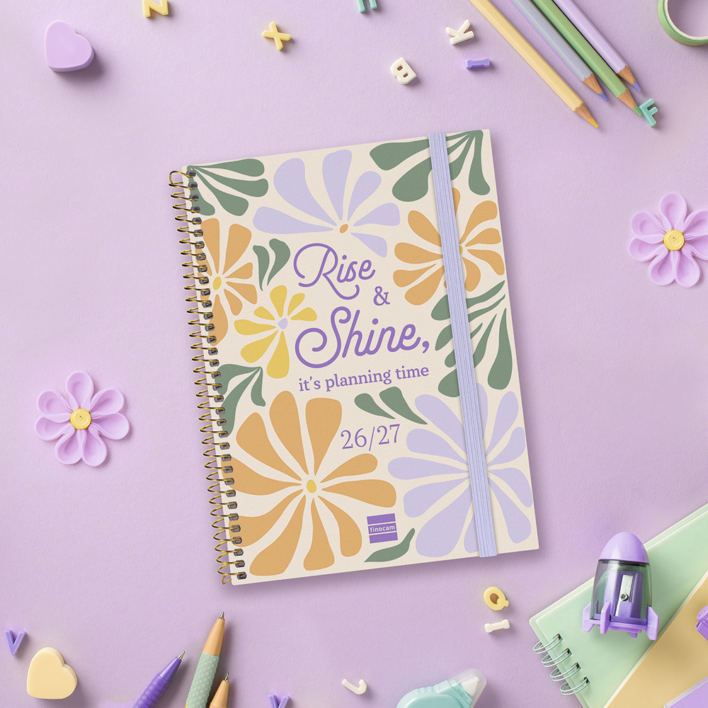 Agenda espiral cuarto Sec. Shine semana vista horizontal 2026-2027