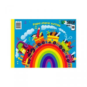 Bloc de papel charol 32x24cm. 10 láminas de colores