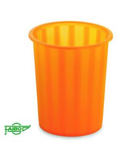 Papelera de plástico naranja translúcido