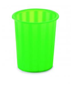 Papelera de plástico verde translúcido
