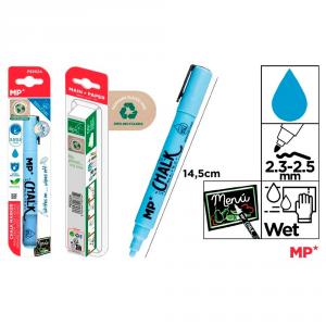 Marcador tiza líquida azul Chalk para pizarra negra