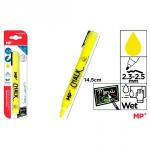 Marcador tiza líquida amarillo Chalk para pizarra negra