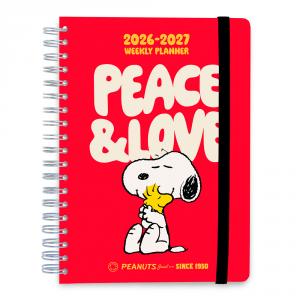 Agenda escolar 2026/2027 Snoopy A5 semana vista 12 meses