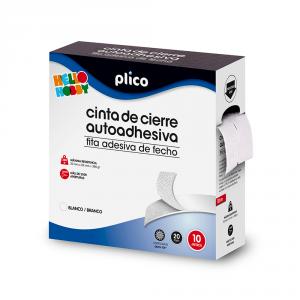 Cinta de velcro autoadhesiva blanca 10m x 20mm.