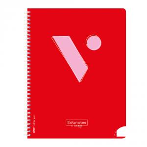 Bloc Edunotes PluS L/A4 Espiral Roja 80h Liso