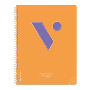 Bloc Edunotes A4 80 hojas cuadrícula 4x4 naranja