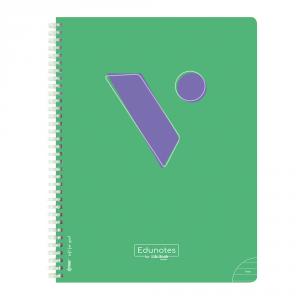 Bloc Edunotes PluS L/A4 Espiral Verde 80h Lineas