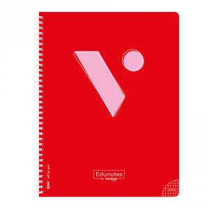 Bloc Edunotes A4 80 hojas cuadrícula 4x4 rojo