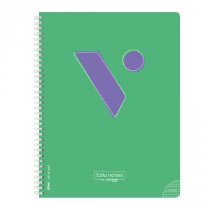 Bloc Edunotes A4 80 hojas cuadrícula 4x4 verde