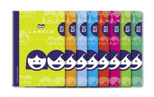 Bloc cuarto cuadrovía 2,5mm. 40 hojas tapa blanda colores surtidos