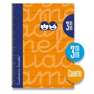 Bloc cuarto cuadrovía 3mm. 80 hojas tapa extra dura naranja