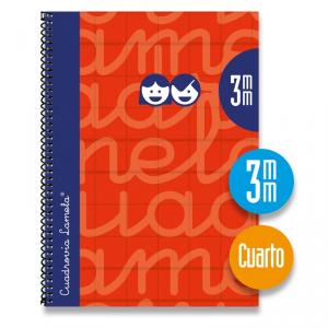 Bloc cuarto cuadrovía 3mm. 80 hojas tapa extra dura rojo
