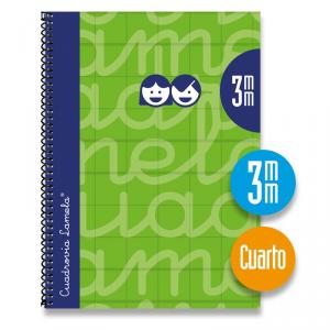Bloc cuarto cuadrovía 3mm. 80 hojas tapa extra dura verde