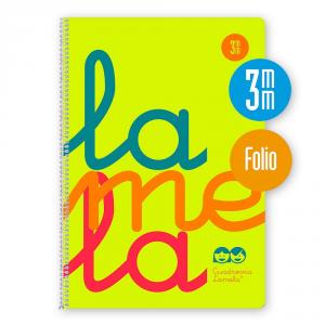 Bloc folio cuadrovía 3mm. 80 hojas tapa polipropileno amarillo flúor