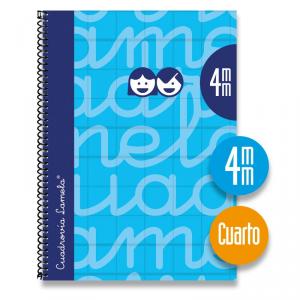 Cuaderno cuarto cuadrovía 4mm. 80h tapa dura azul