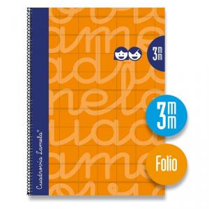 Bloc folio cuadrovía 3mm. 80 hojas tapa extradura naranja