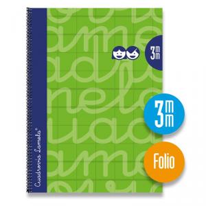 Bloc folio cuadrovía 3mm 80 hojas tapa extra dura verde