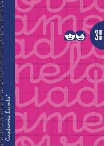 Bloc folio cuadrovía 3mm. 80 hojas tapa extradura fucsia